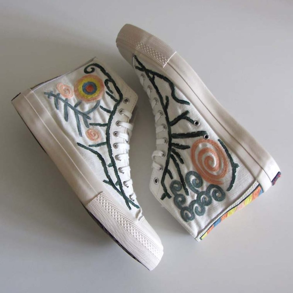 new VISVIM Skagway Canvas Embroidery high-top sneakers 11 - Picture 4 of 11